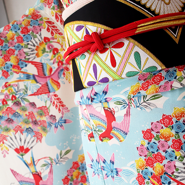 京紅型 雲取⿃藤花 コーディネート３